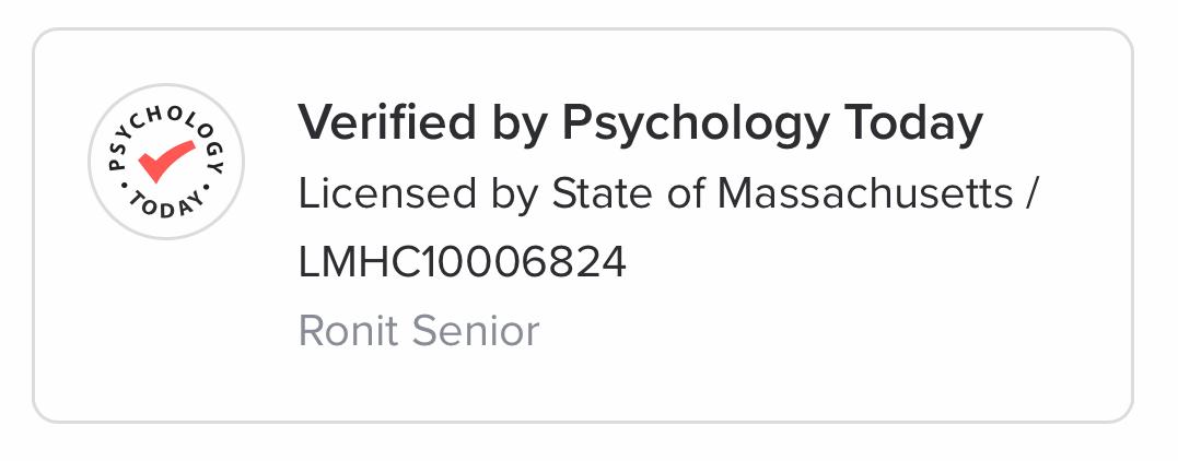 Verified by Psychology Today — Ronit Senior, LMHC